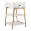 Verzorgingstafel met houten poten en lade  - Luiertafel hip met lade - clay/naturel